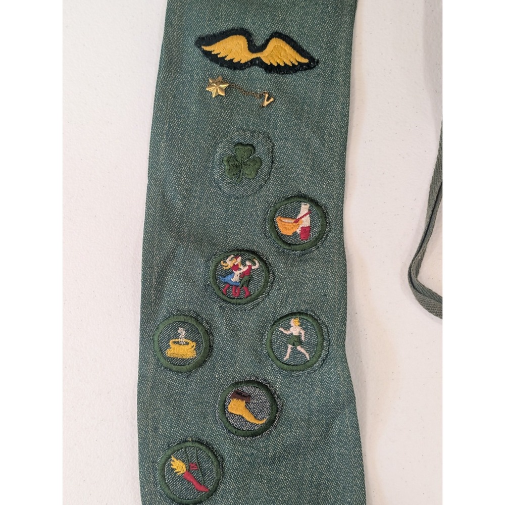 Vintage Girl Scouts Uniform Sash Patches Canteen Plaid Kids Collectible‎ - Picture 4 of 7